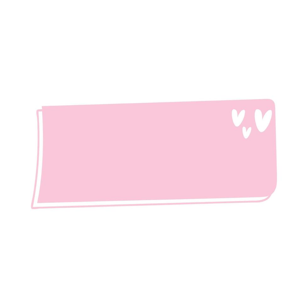 Pink Rectangular Copy Space Background With Three Corner Hearts Vector Illustration