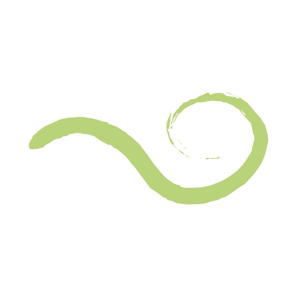 Hand Drawn Brush Stroke Green Swoosh vector