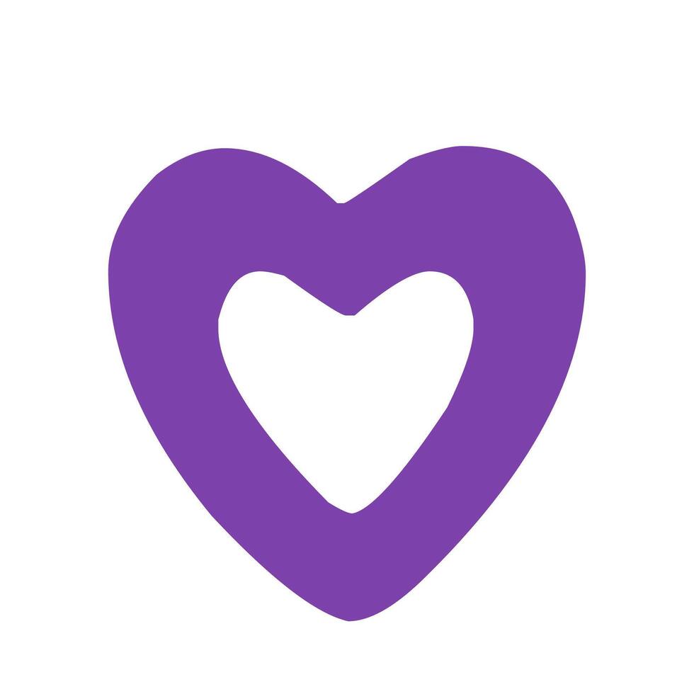 Thick Bordered Violet Heart Frame vector