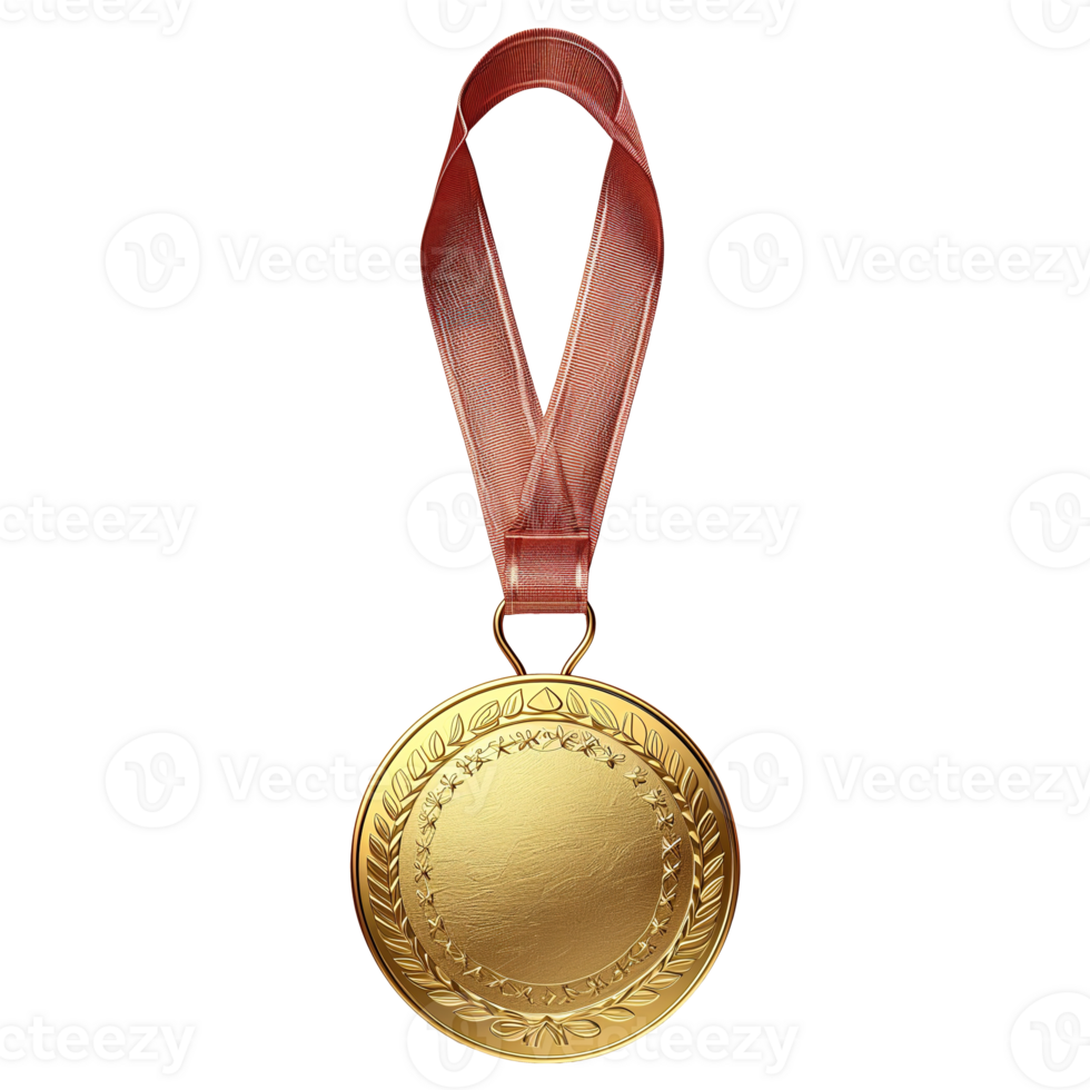 ai generiert Gold Medaille isoliert auf transparent Hintergrund png