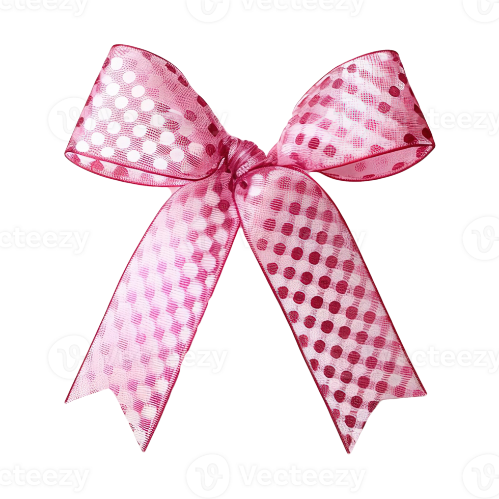 AI generated Pink satin bow isolated on transparent background png