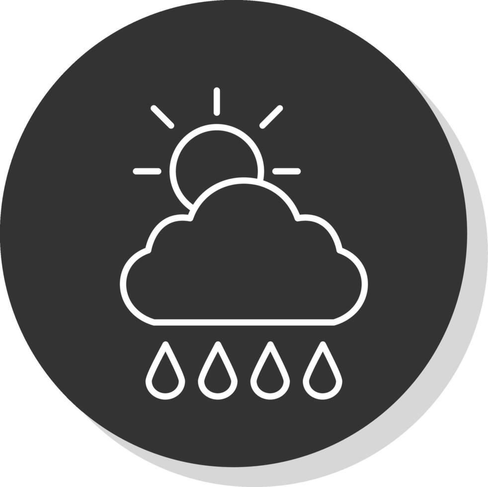 mañana, lluvia línea gris icono vector