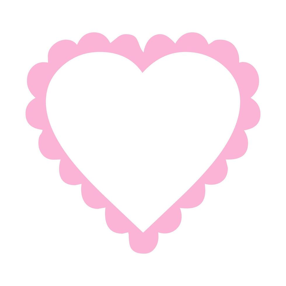 Pink Scalloped Edge Heart Frame vector