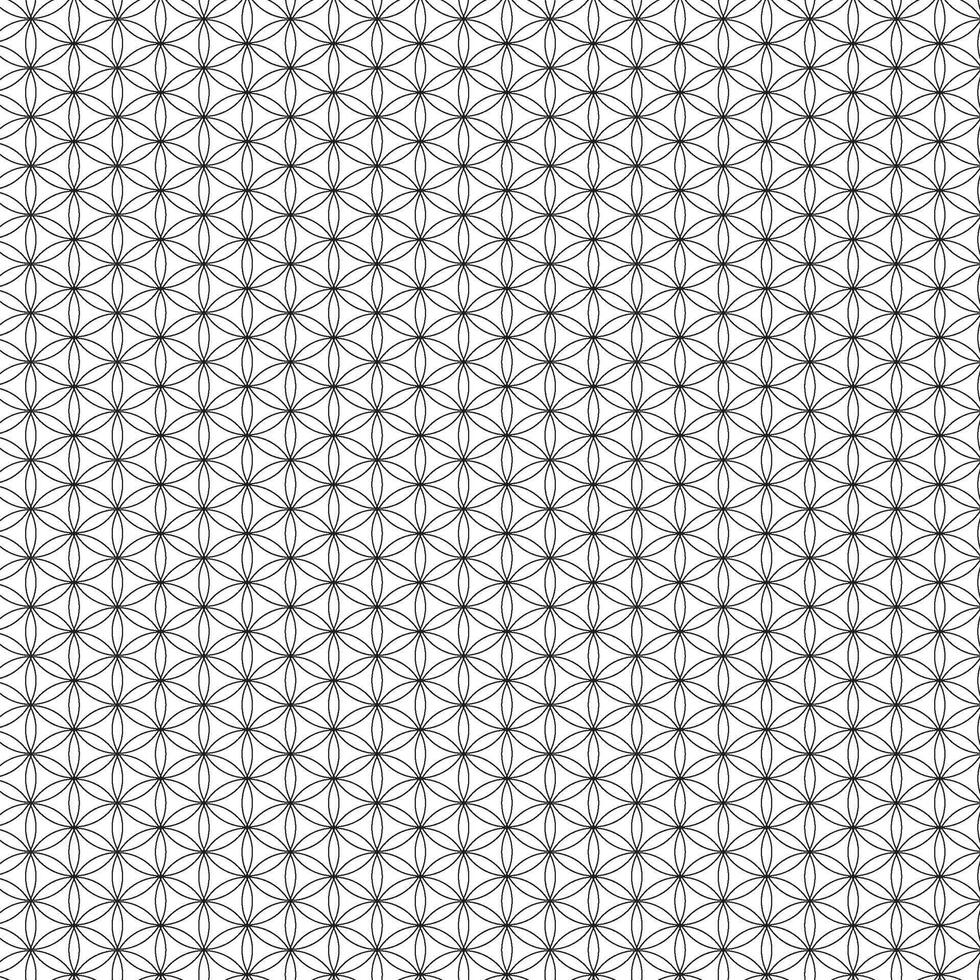 Black And White Flower Of Life Sacred Geometry Pattern Background vector