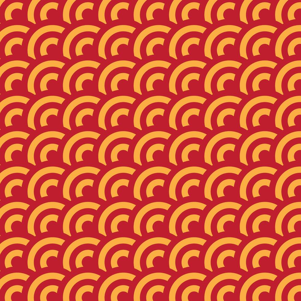 Red Gold Traditional Wave Japanese Chinese Asian Pattern Background vector