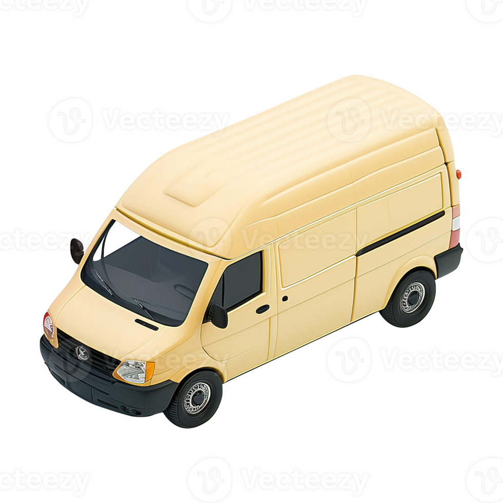 AI generated Delivery van 3d icon isolated on transparent background png