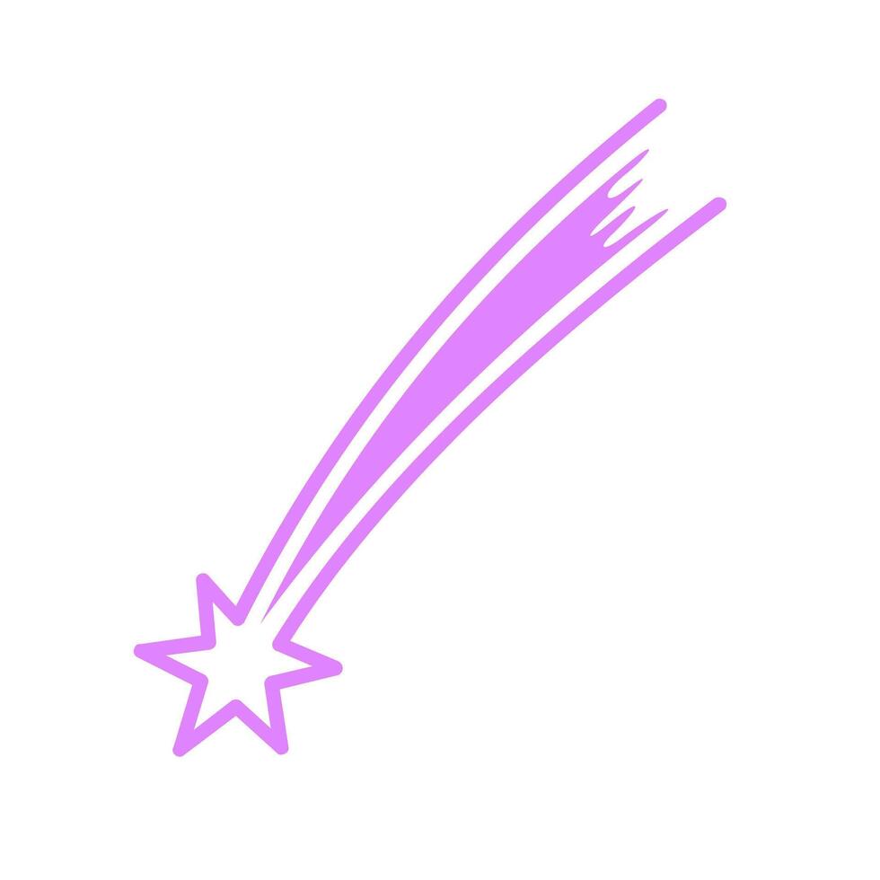 Light Purple Shooting Star Icon vector