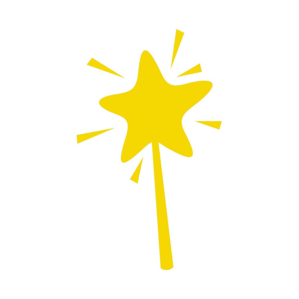 Simple Golden Magic Wand Icon vector