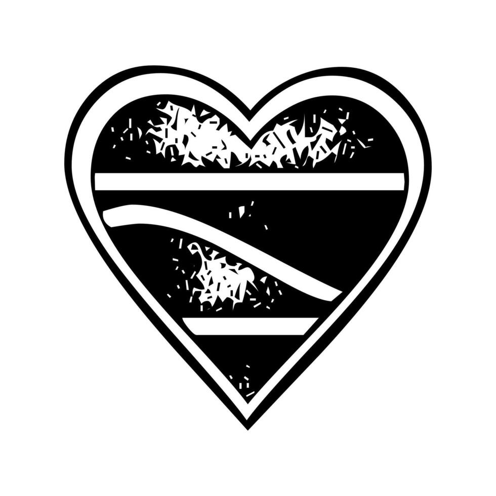 negro y blanco grunge corazón icono vector