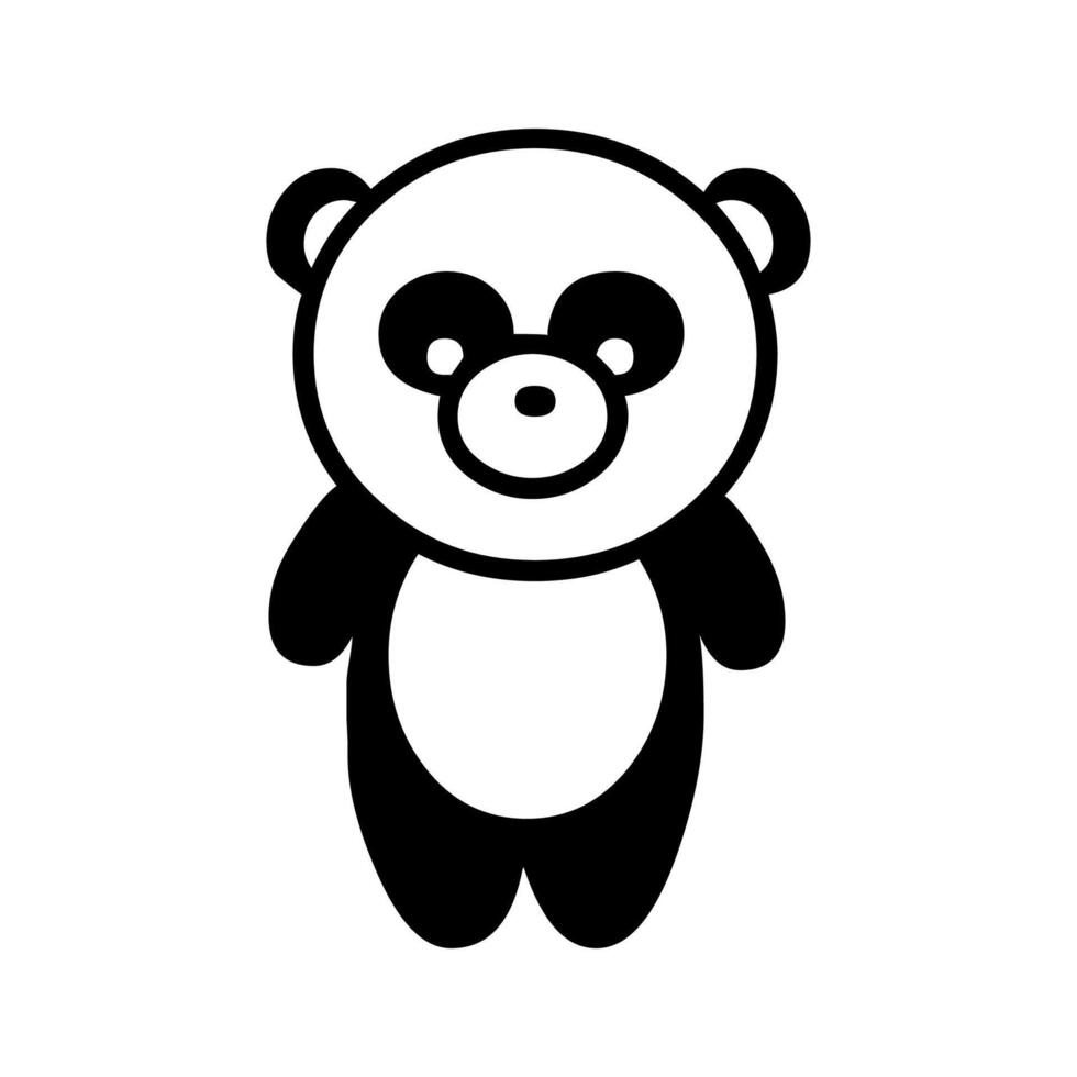 Black And White Panda Icon vector