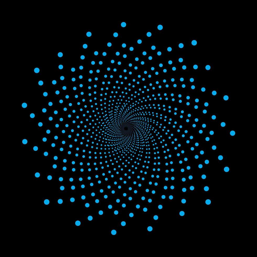 Blue Dotted Spiral Vortex Abstract Background vector