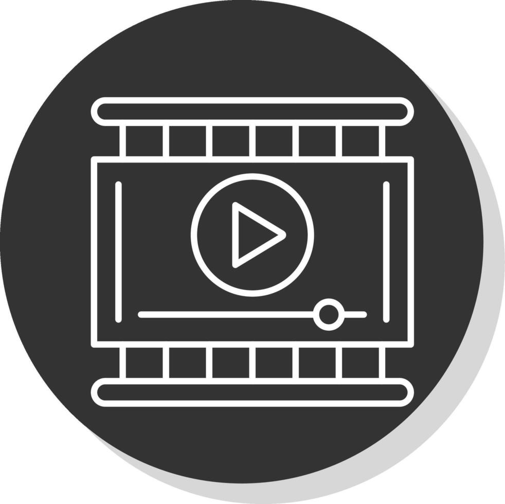 Video Player Line Grey  Icon vector