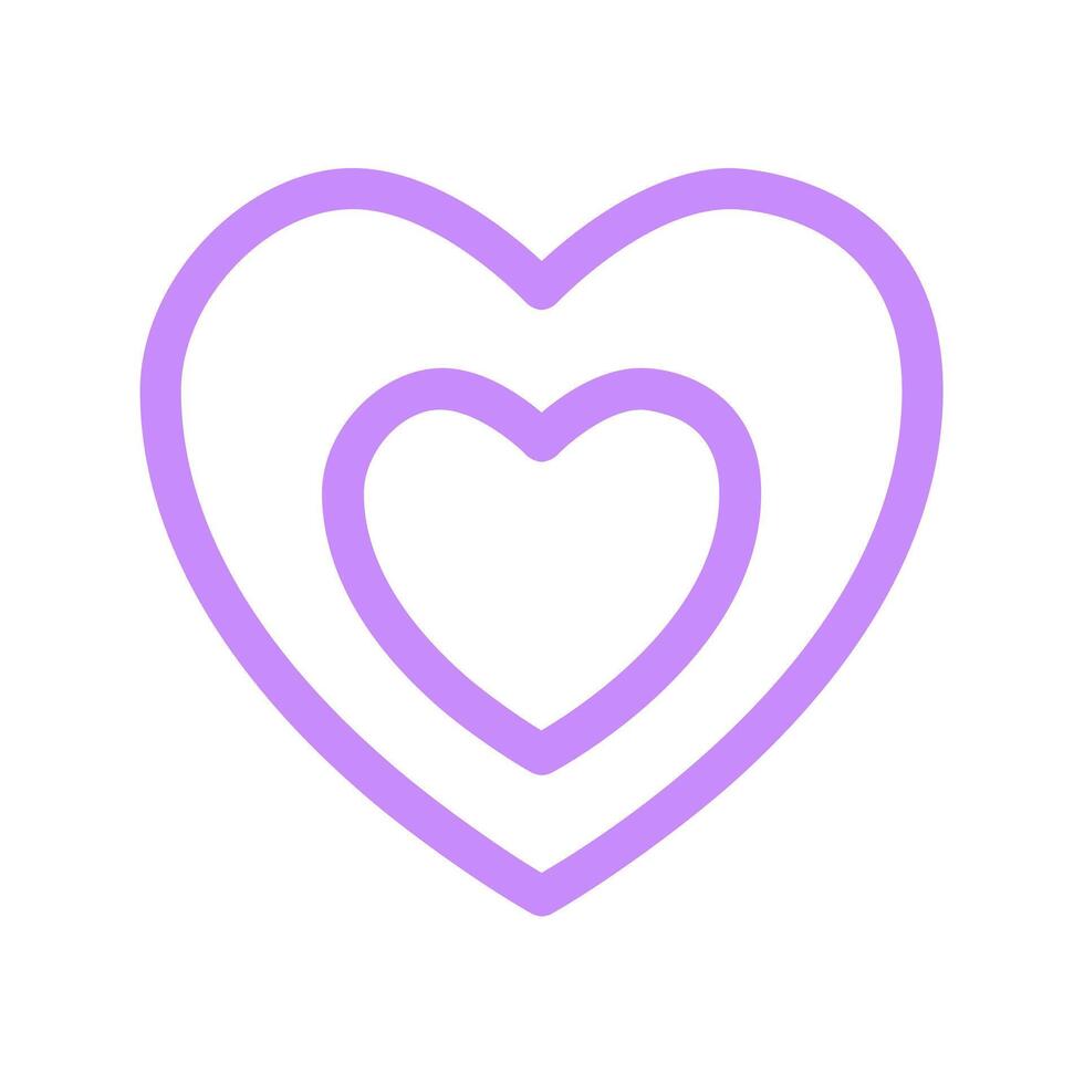 Double Violet Heart Line Icon vector