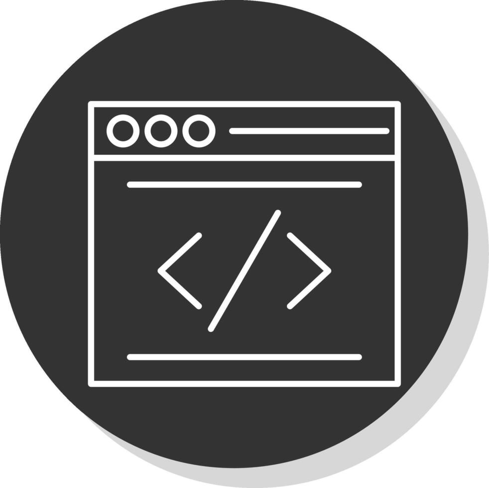 codificación línea gris icono vector