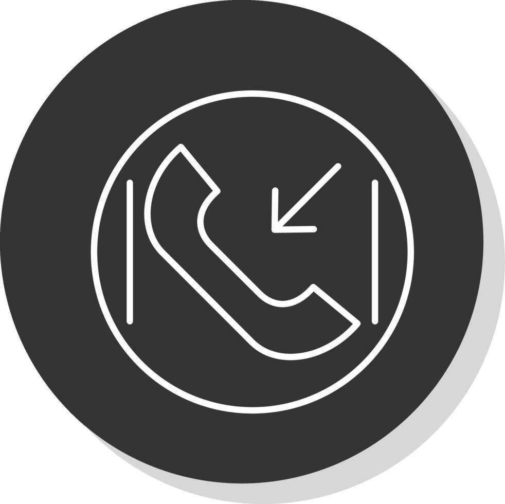 Incoming Call Line Grey  Icon vector