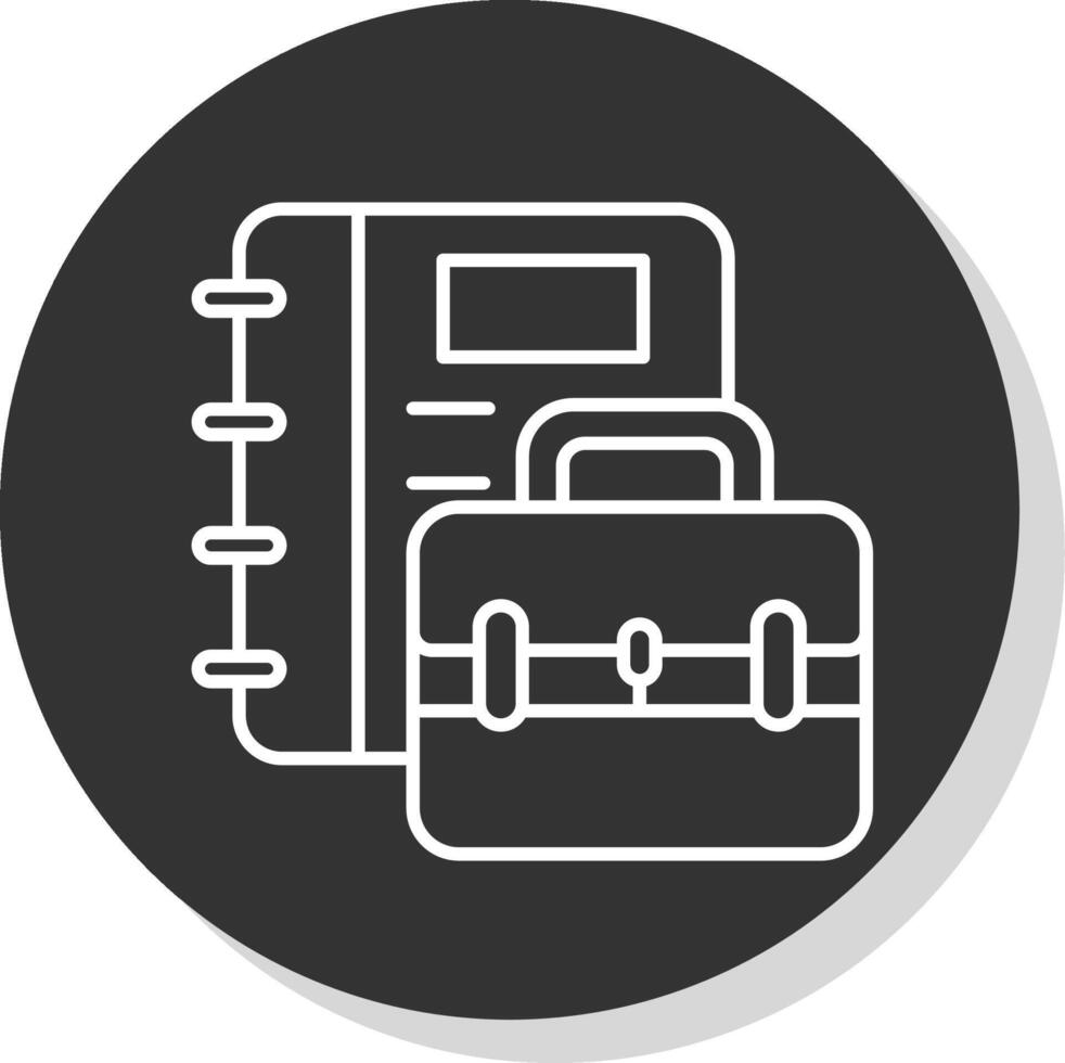 Briefcase Line Grey  Icon vector