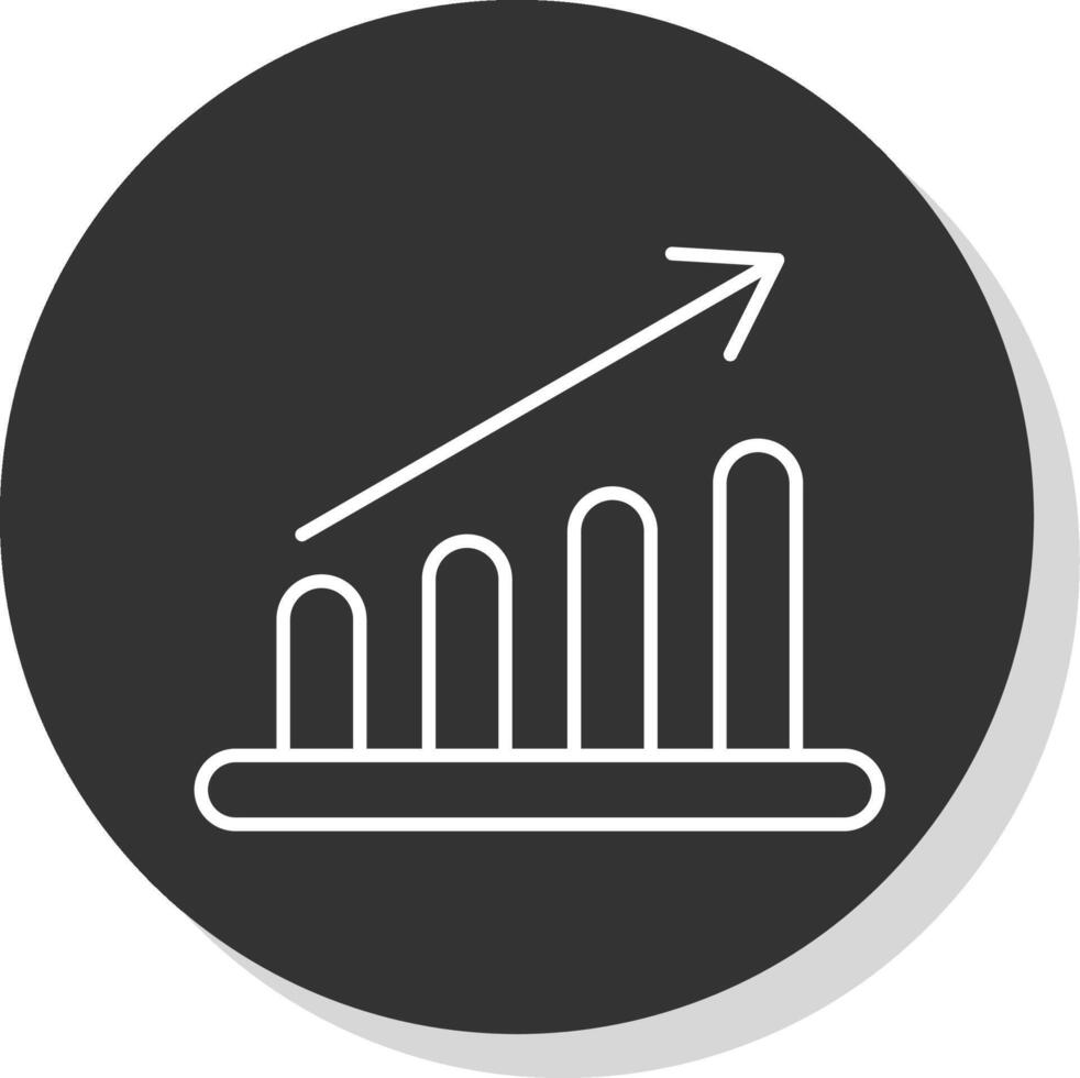 Graph Bar Line Grey  Icon vector