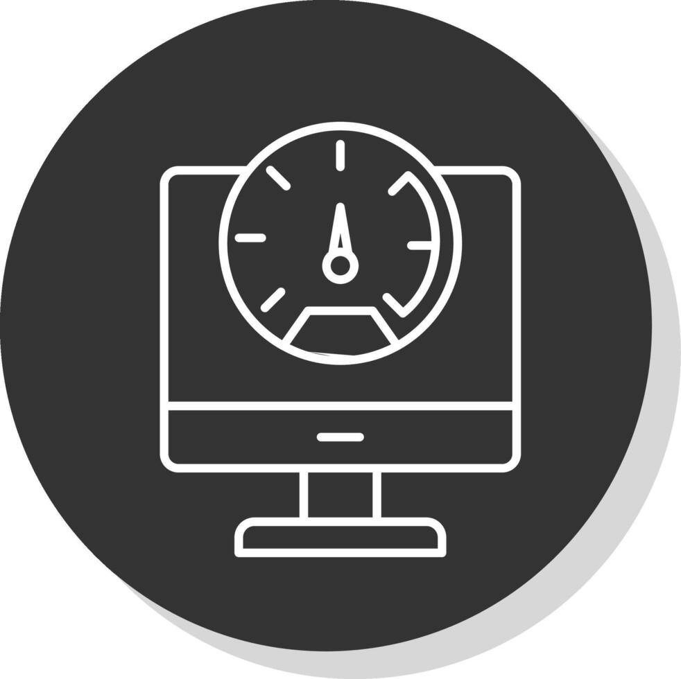 velocidad prueba línea gris icono vector