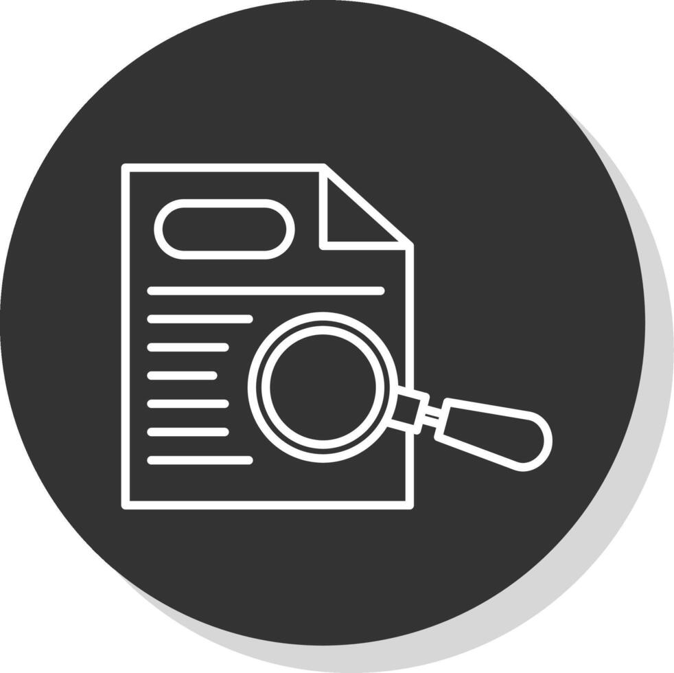 Paper Search Line Grey  Icon vector