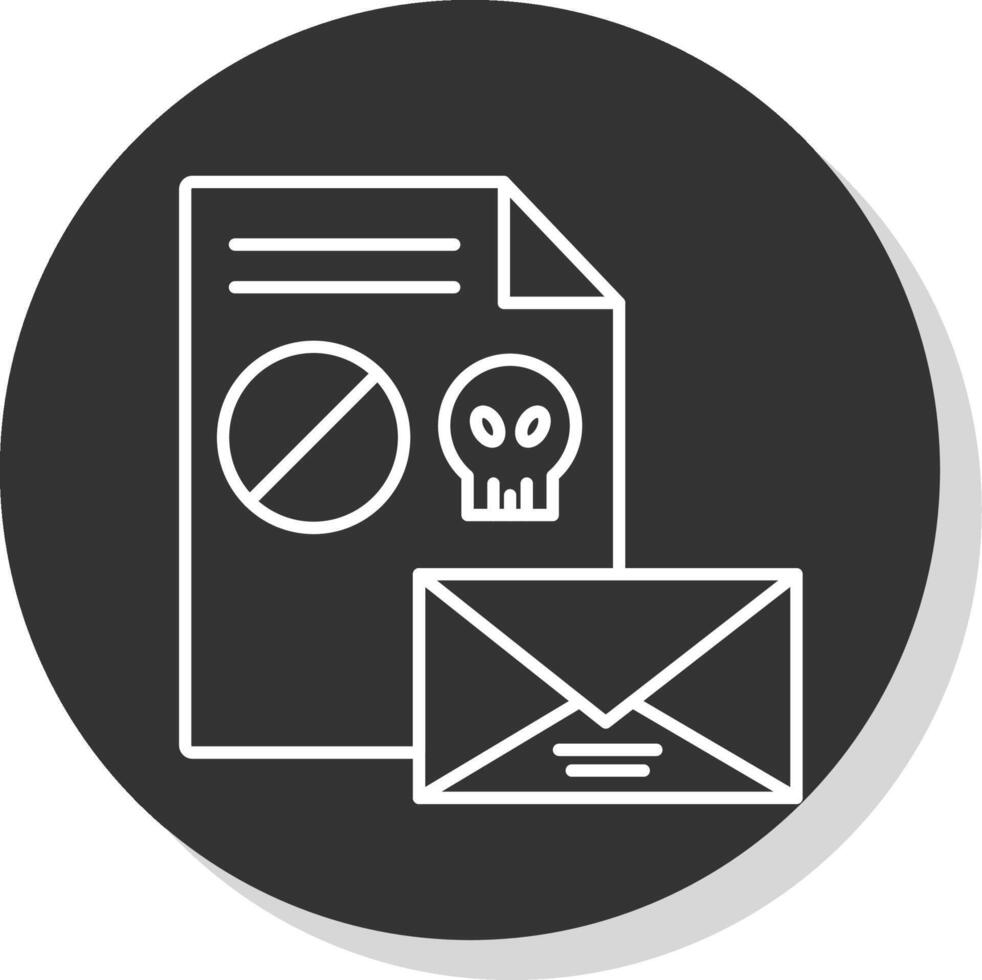 correo no deseado línea gris icono vector