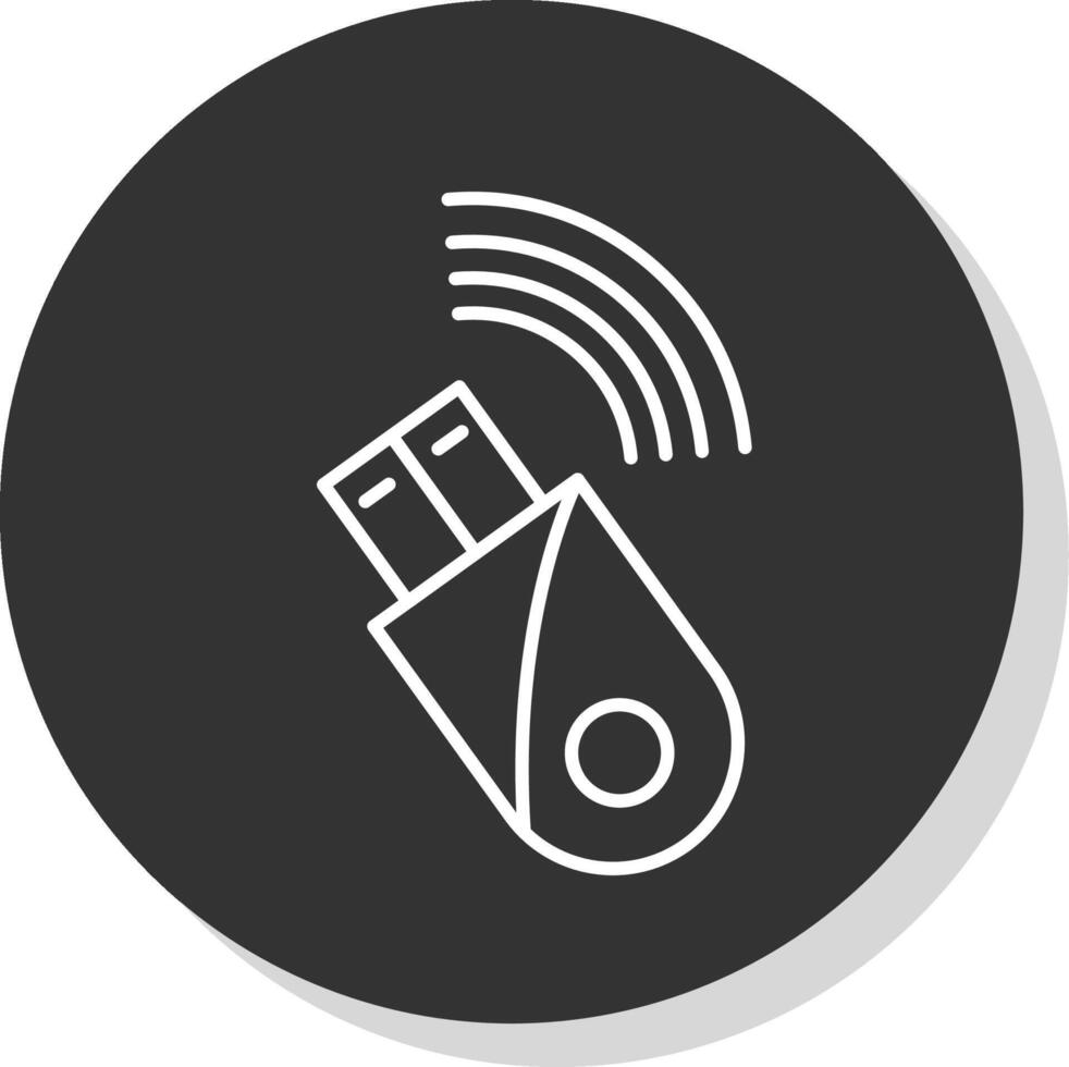 Usb Modem Line Grey  Icon vector