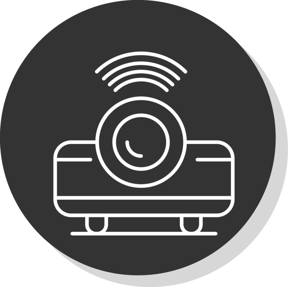 película proyector línea gris icono vector