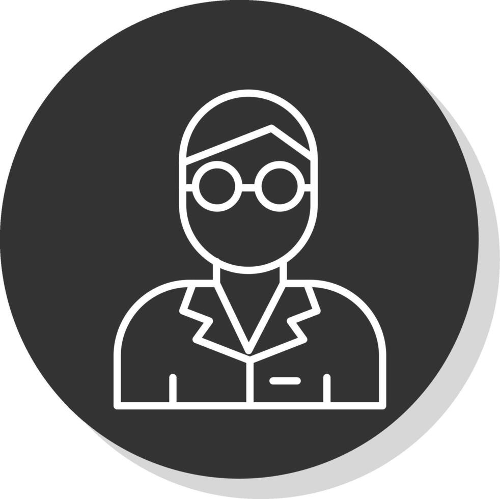 scientist Line Grey  Icon vector