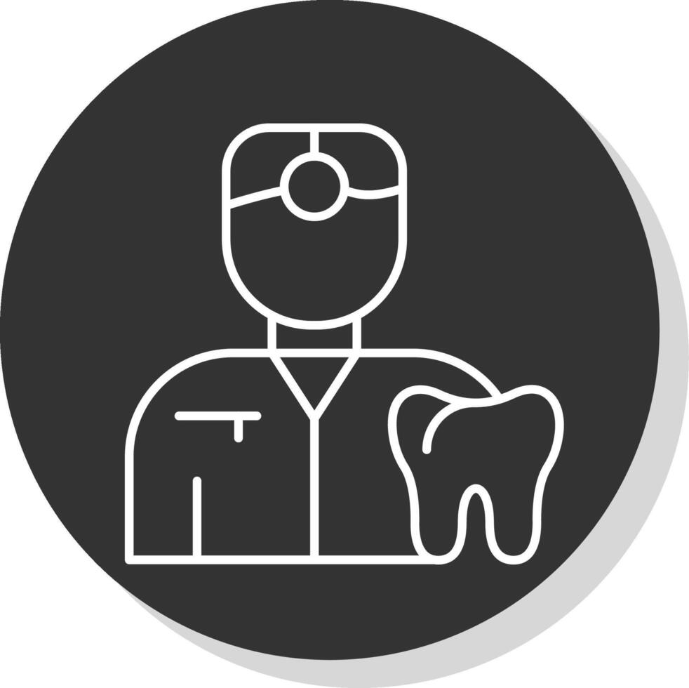 Dentist Line Grey  Icon vector
