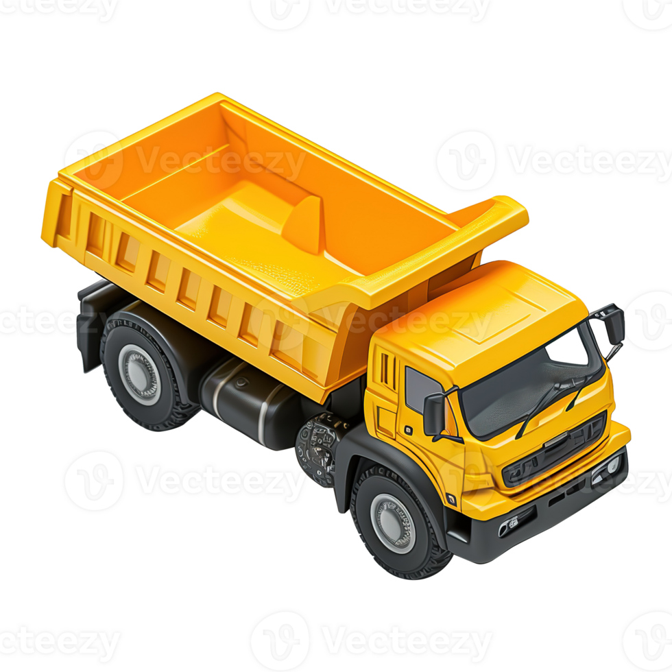 AI generated Dump truck 3d icon isolated on a transparent background png
