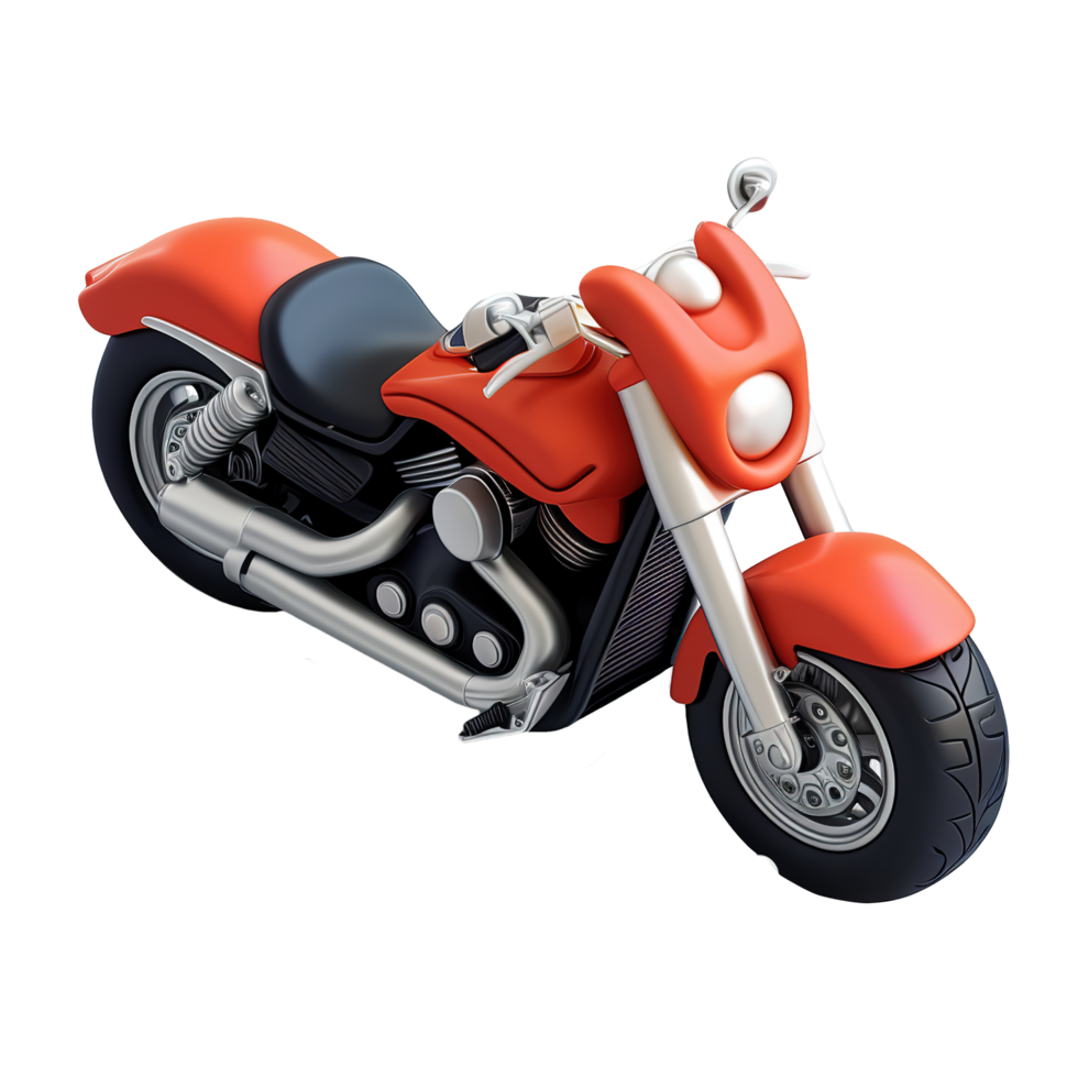 ai generato motociclo 3d icona isolato su trasparente sfondo png