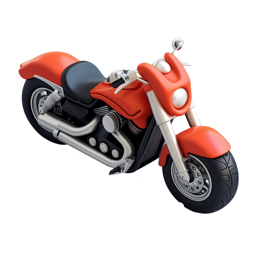 AI generated Motorcycle 3d icon isolated on transparent background png