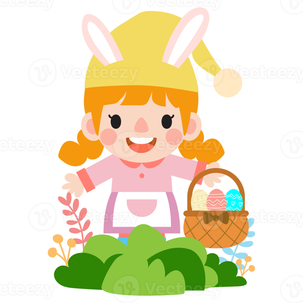 Happy Easter gnomes with bunny rabbit ears, Cute gnomes wearing bunny ears, Easter and spring png