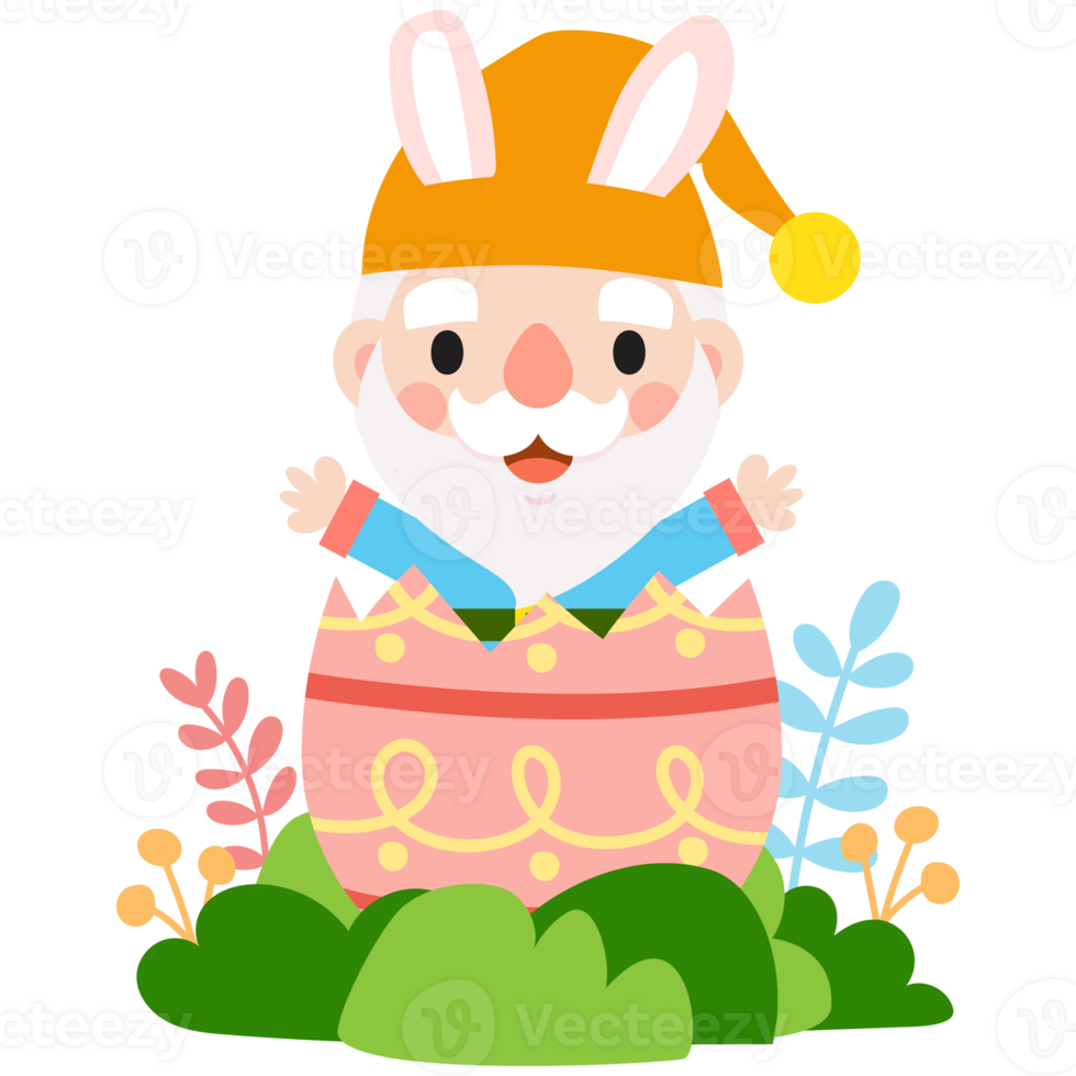 Happy Easter gnomes with bunny rabbit ears, Cute gnomes wearing bunny ears, Easter and spring png