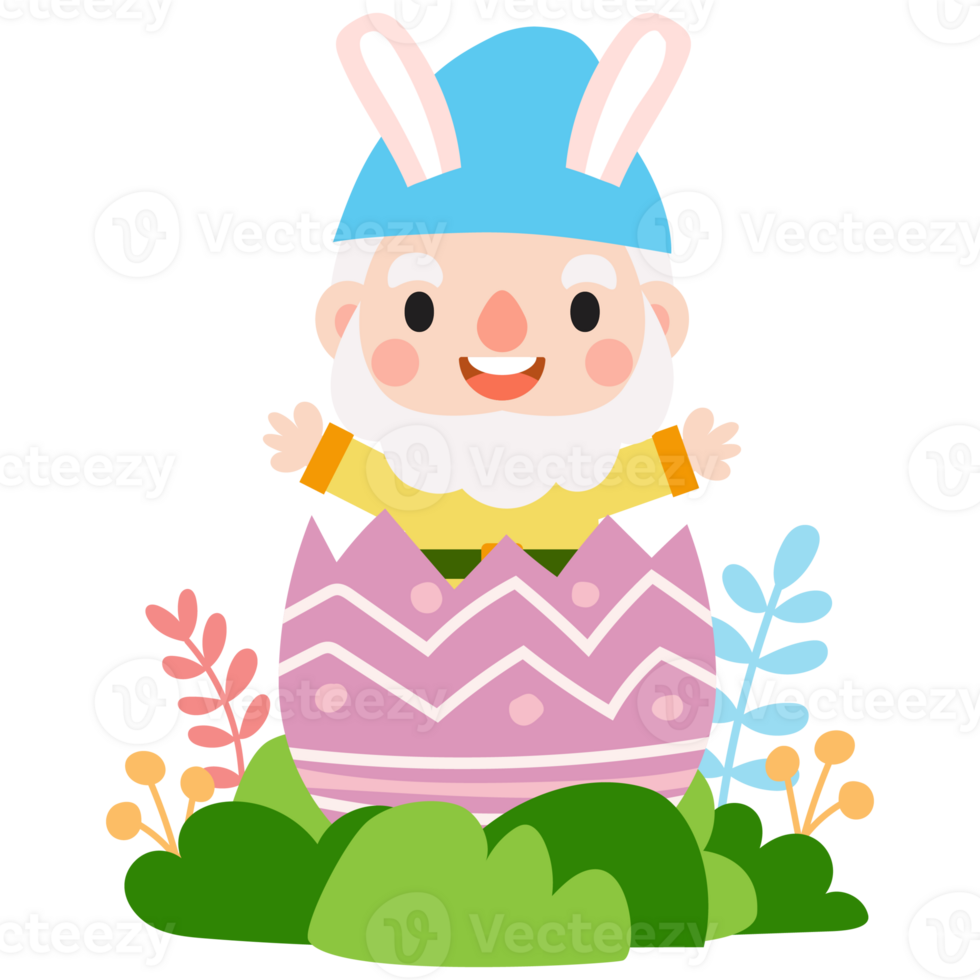 Happy Easter gnomes with bunny rabbit ears, Cute gnomes wearing bunny ears, Easter and spring, png