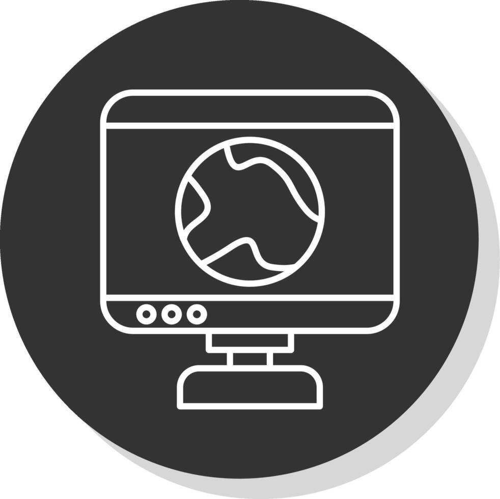 Global Research Line Grey  Icon vector