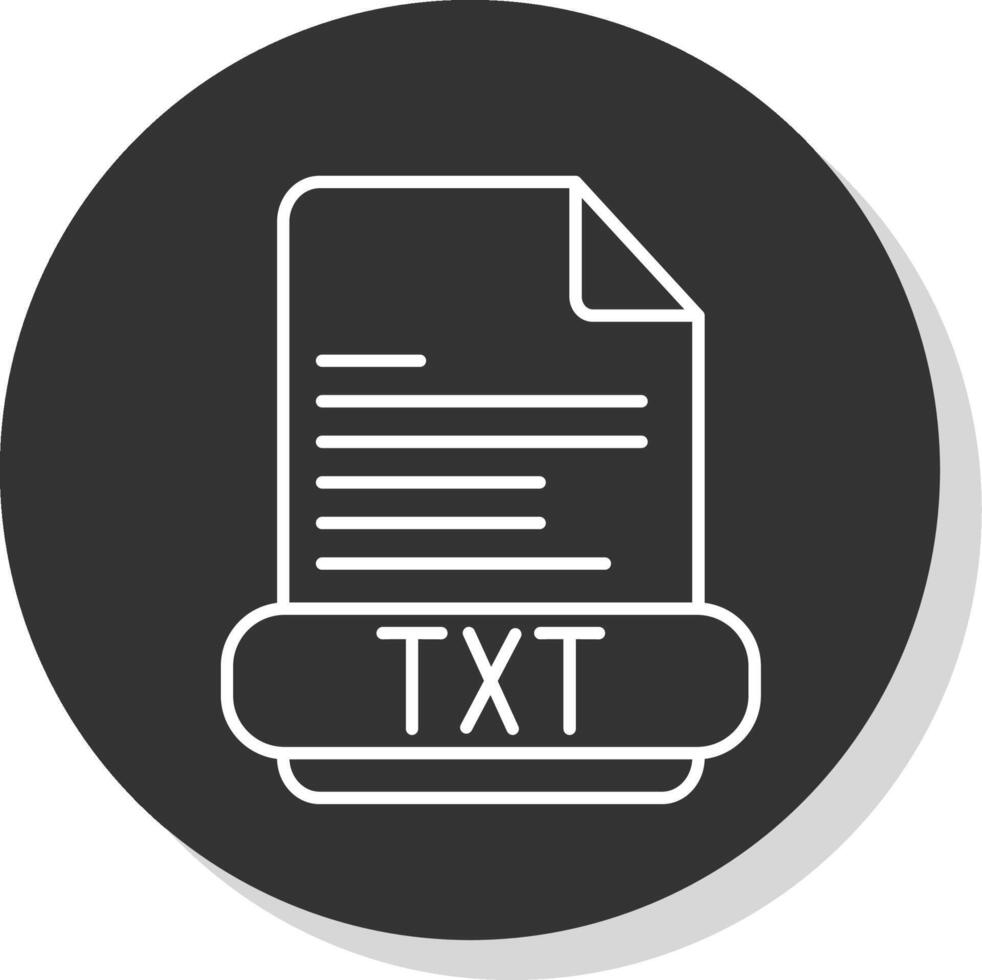 TXT línea gris icono vector