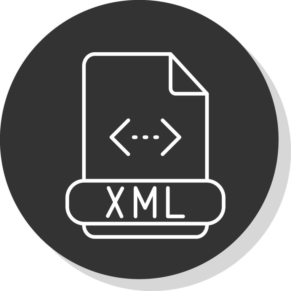 xml línea gris icono vector