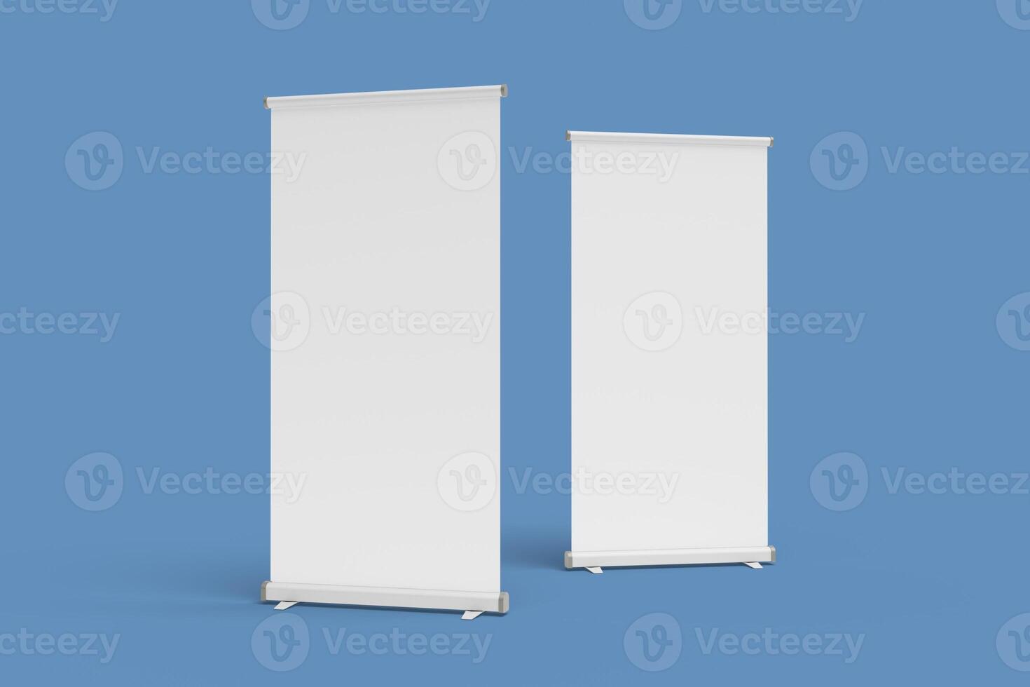 Two Roll up banner mockup design isolated photo