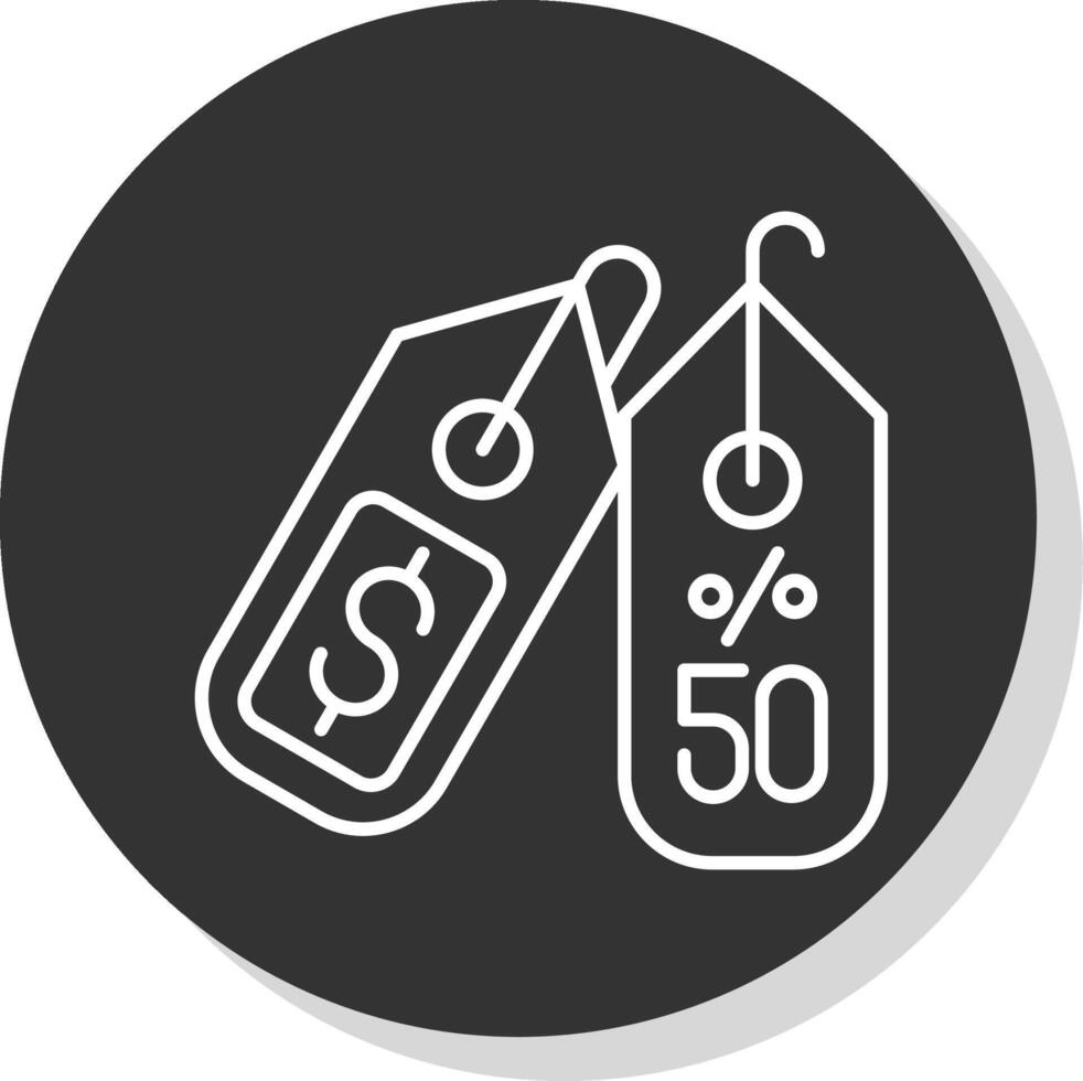 50 por ciento línea gris icono vector