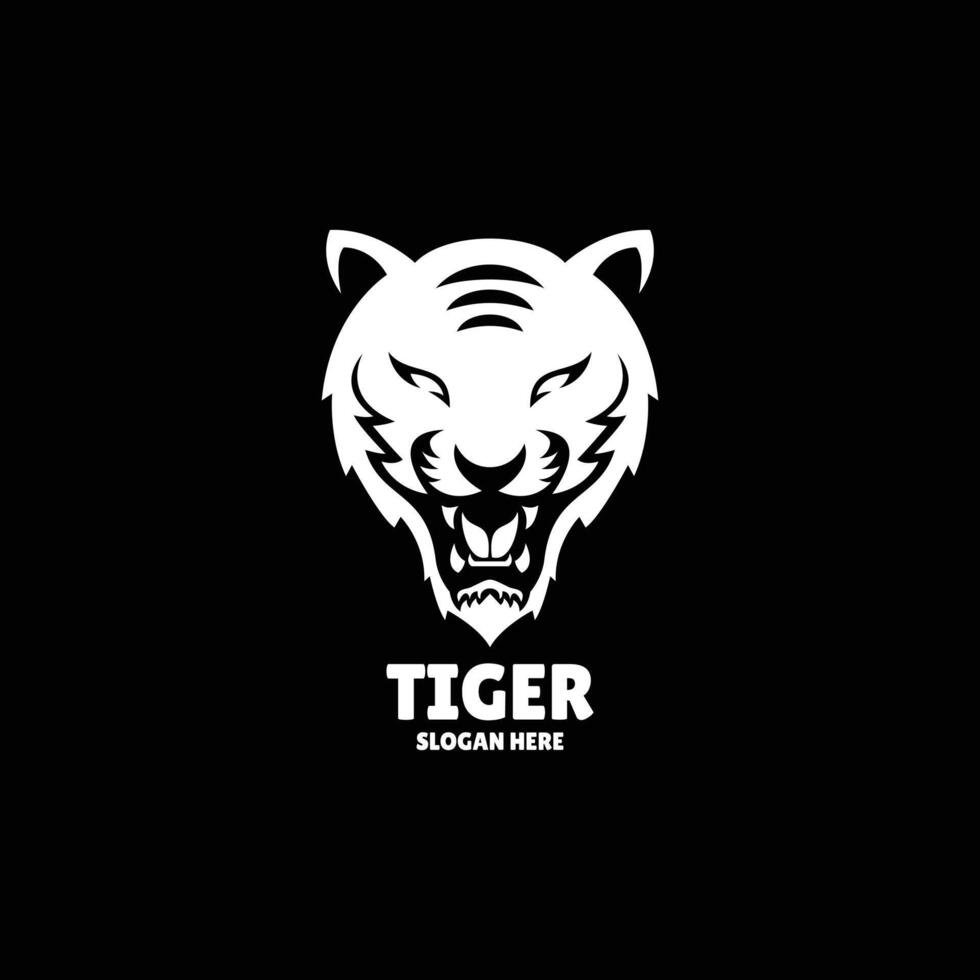 tiger silhouette logo design illustration vector