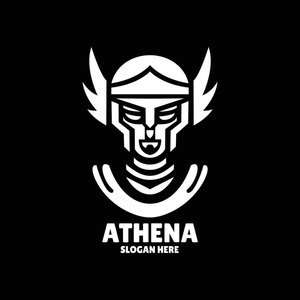 atenea silueta logo diseño ilustración vector