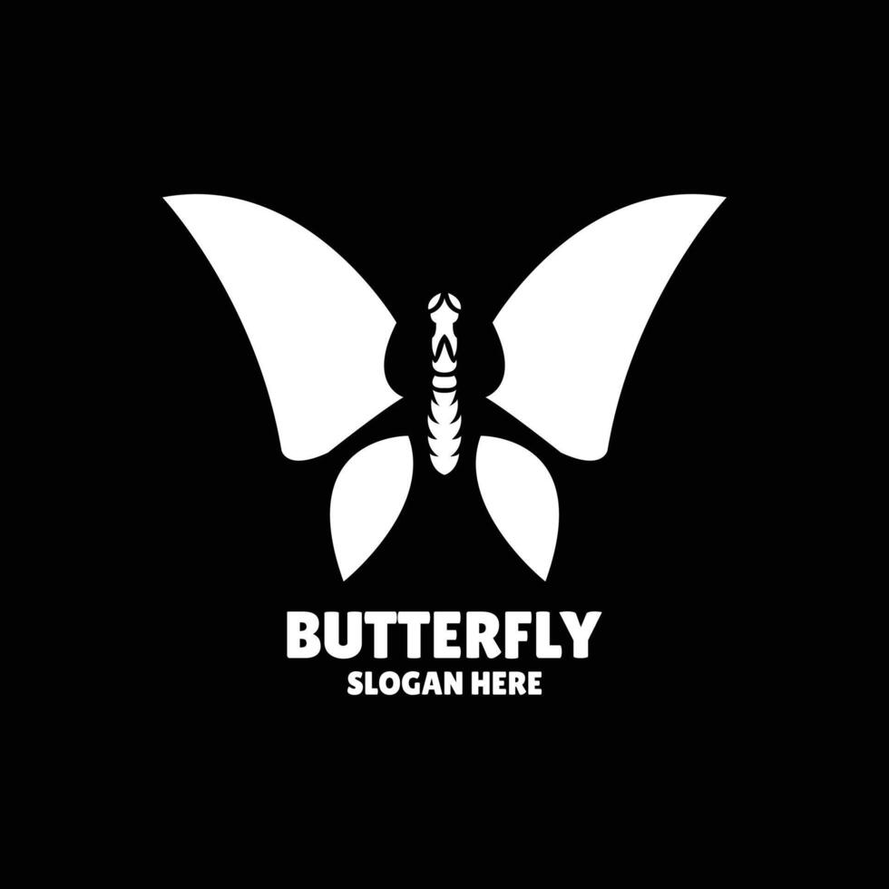 mariposa silueta logo diseño ilustración vector