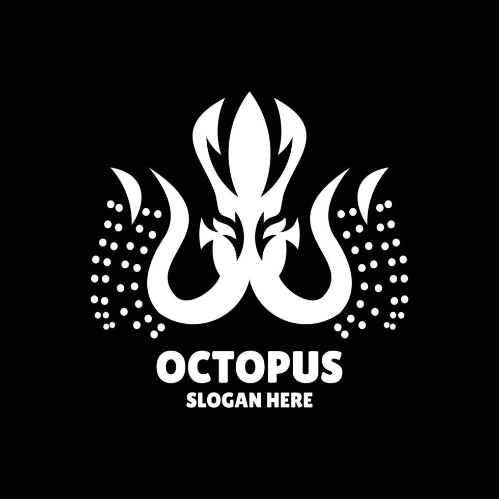 octopus silhouette logo design illustration vector