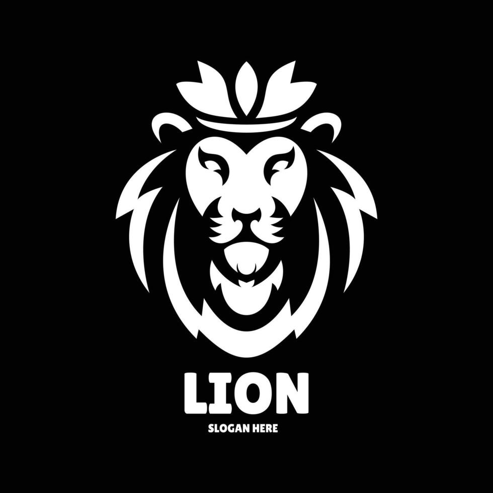 lion silhouette logo design illustration vector