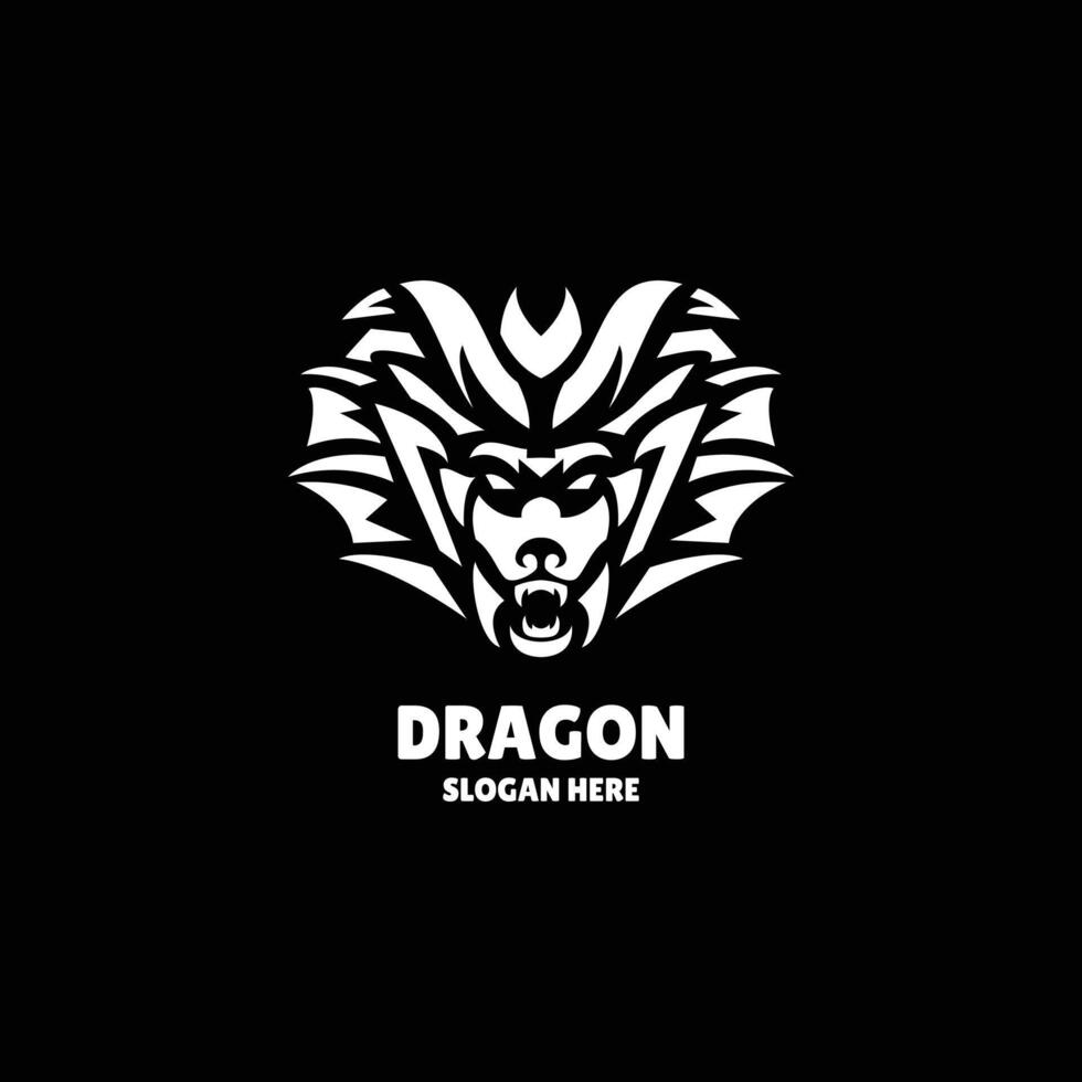 dragon silhouette logo design illustration vector