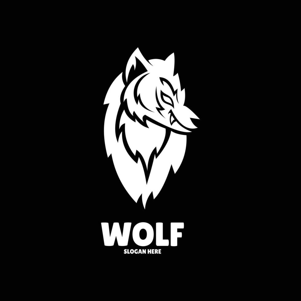 wolf silhouette logo design illustration vector