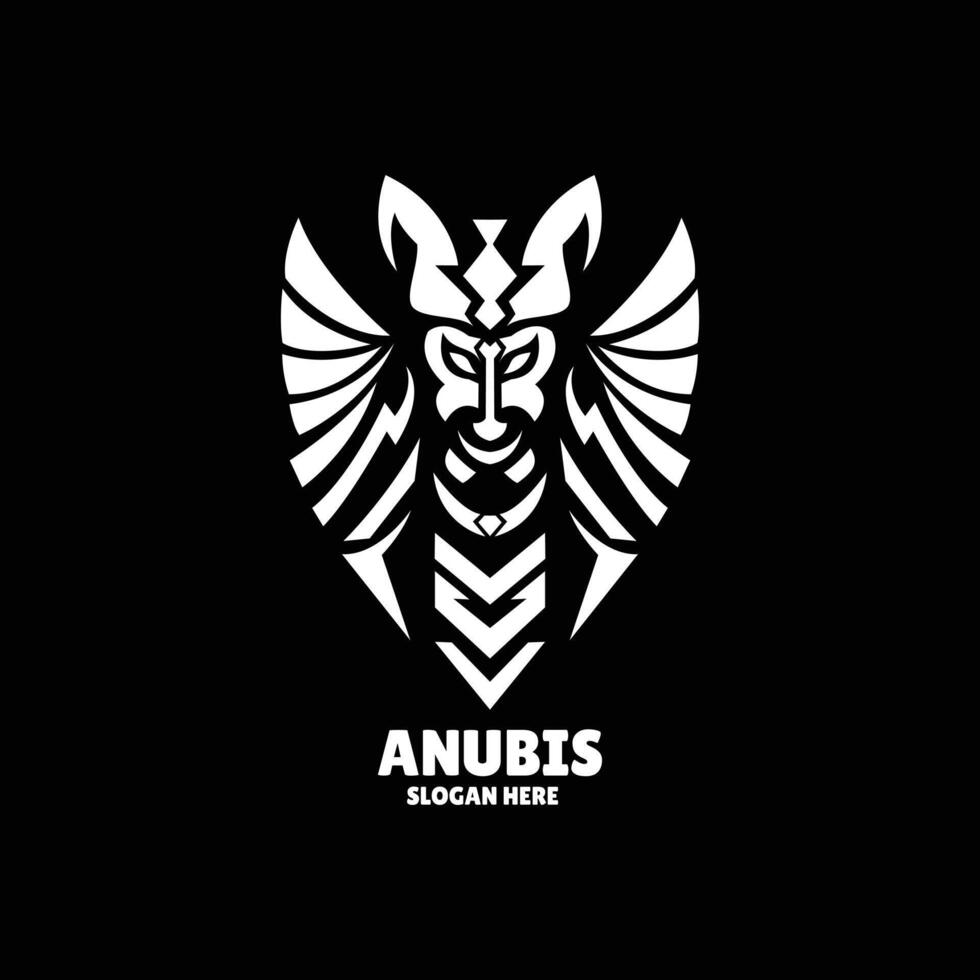 anubis silhouette logo design illustration vector
