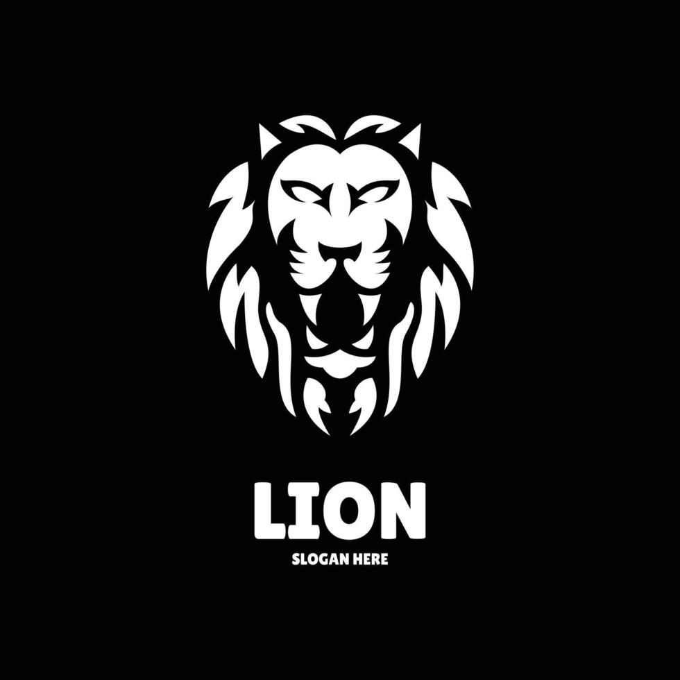 león silueta logo diseño ilustración vector
