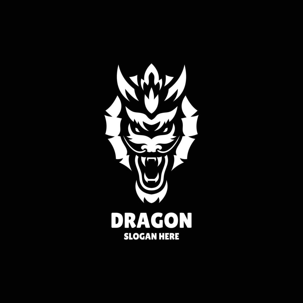 dragon silhouette logo design illustration vector
