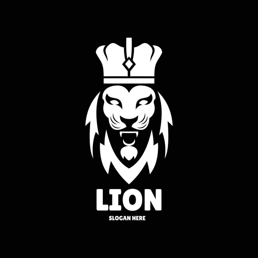 lion silhouette logo design illustration vector